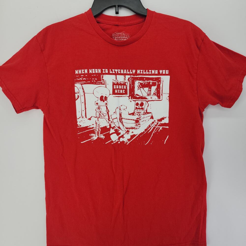 SpongeBob SquarePants Work Is Literally Killing You Graphic Tee Red M